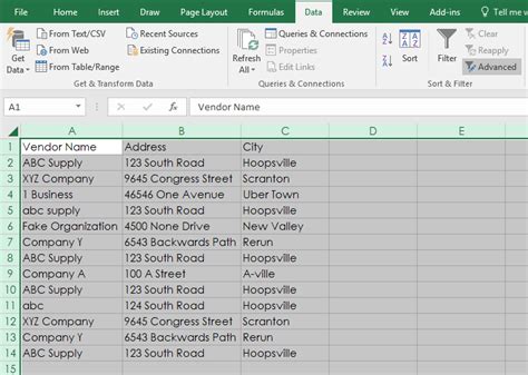 excel advanced filter duplicates