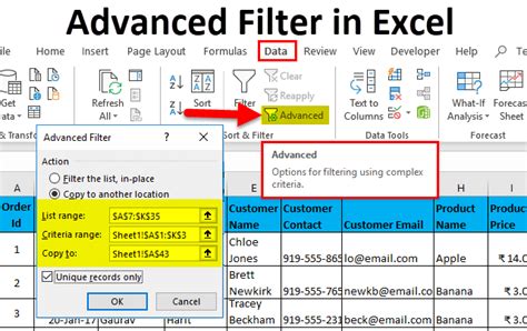 Excel Advanced Filter Example