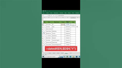 Age Calculation Shortcuts in Excel