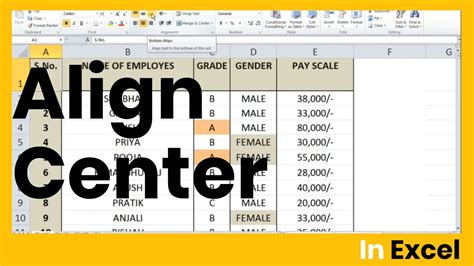 Excel Alignment Solution