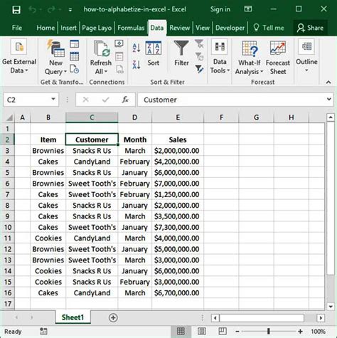 Excel Alphabetization Sort