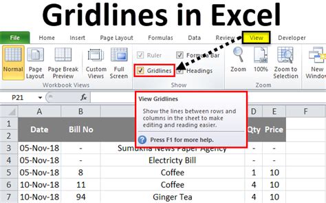 Excel Alternatives Gridlines