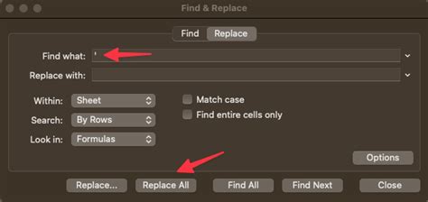 Excel Apostrophe Find Replace