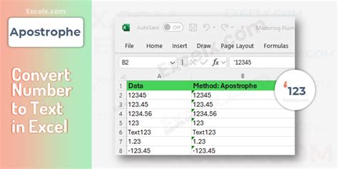 Excel Apostrophe Text Function