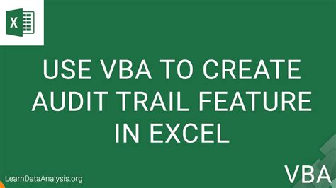 Excel Audit Trail Tracking Changes