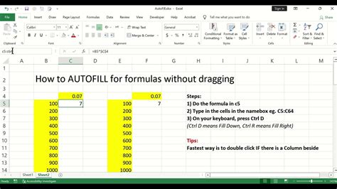 Excel Auto Fill Formulas