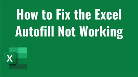 Excel autofill troubleshooting