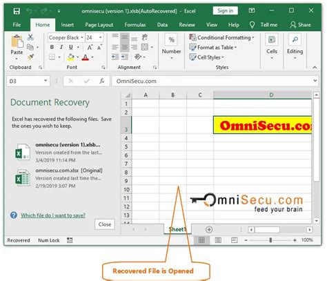 Excel AutoRecover