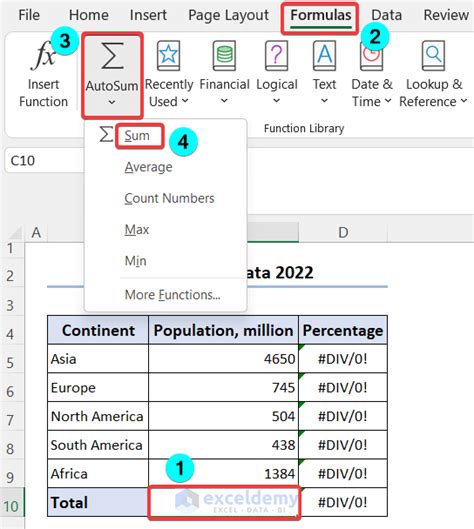 Excel Autosum Best Practices