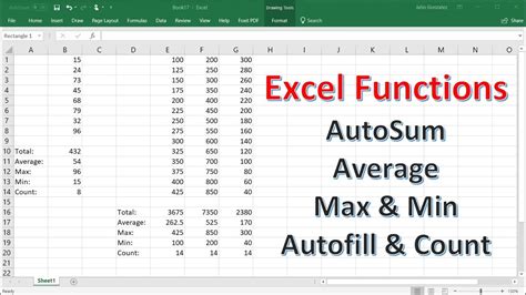 Excel Autosum Examples