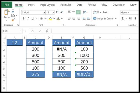 Excel Average Formula Sum Function