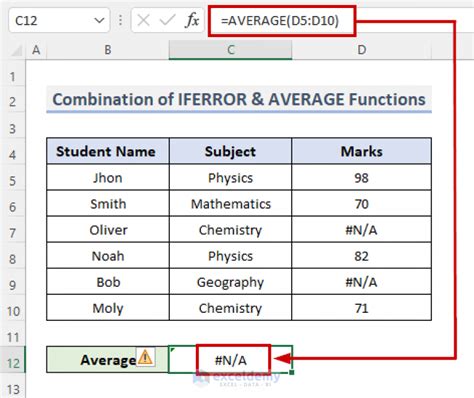 Excel Average Ignore NA in Excel 365