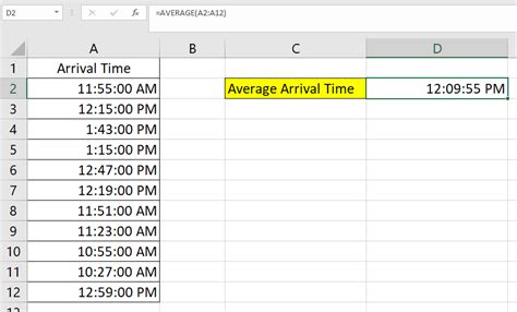 Excel Average Time Function