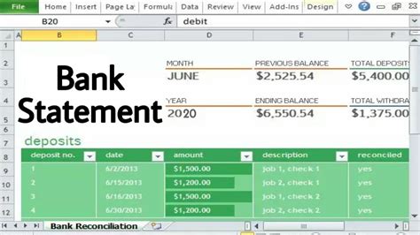 Excel Bank Statement Import