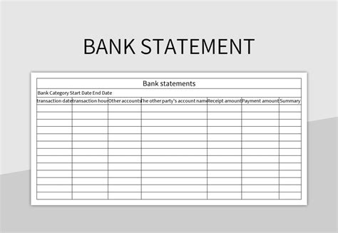 Excel Bank Statement Template Download