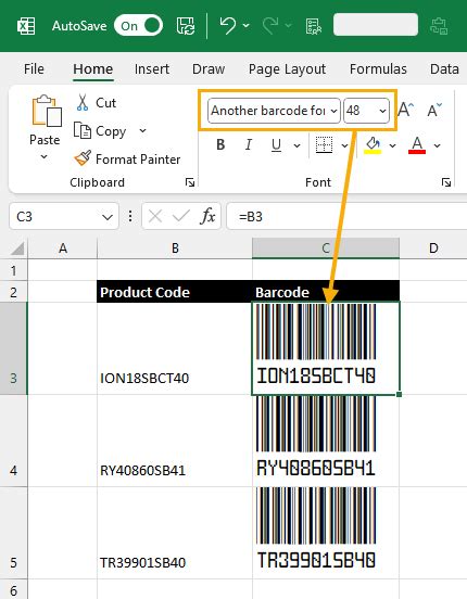 Excel Barcode Generator