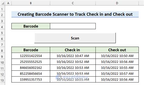 Excel Barcode Scanner Test and Verify