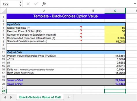 Excel Black Scholes Add-in