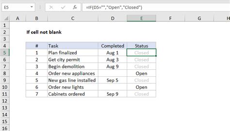 Excel Blank Cells IF Function