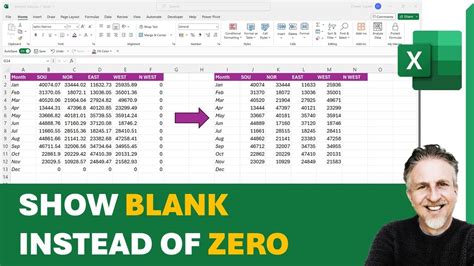 Excel blank instead of 0