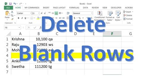 Excel Blank Rows Removal