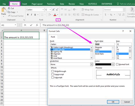 Excel Bold Button