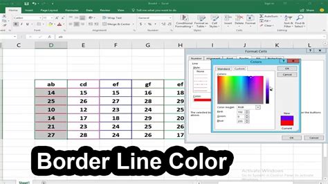 Changing border color in Excel