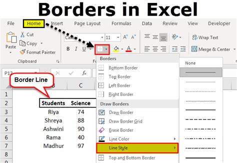 Border Formatting Options in Excel