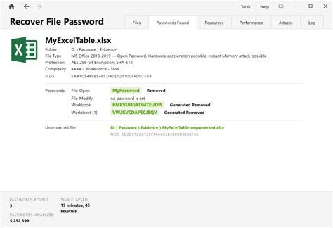 Using Excel's Built-in Password Recovery Tool