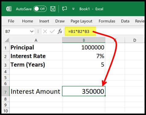 Excel Calculate Simple Interest