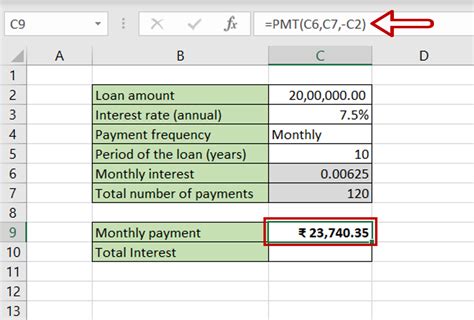 Excel Calculator for Total Interest Paid