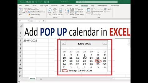 Excel Calendar Pop-up Example