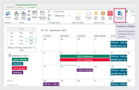 Excel Calendar Sync with Outlook