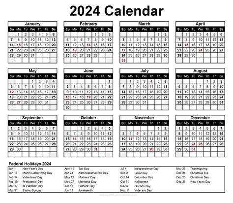 excel calendar template 2024