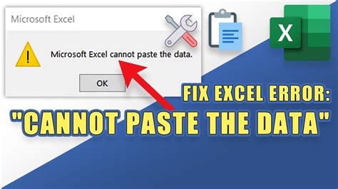 Excel Cannot Paste Data Error