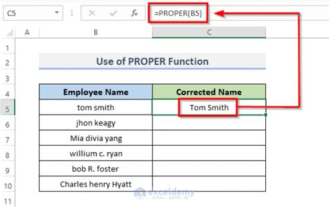 Excel Capitalization Example