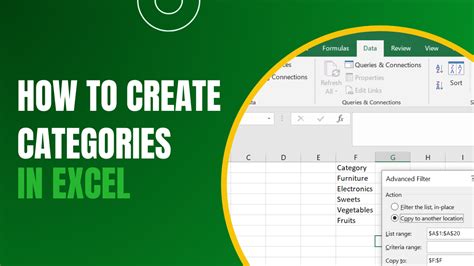 Excel category distribution