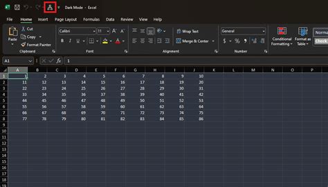 Enable Dark Mode in Excel Cells