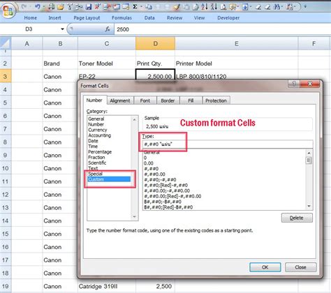 Excel Cell Formats