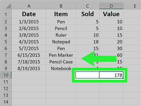 Excel cell formatting example 9