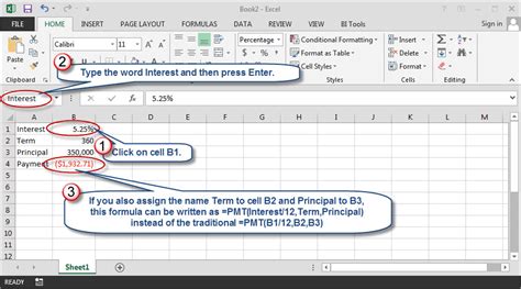 Description of naming cells in excel