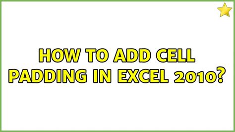 Excel Cell Padding Add-ins