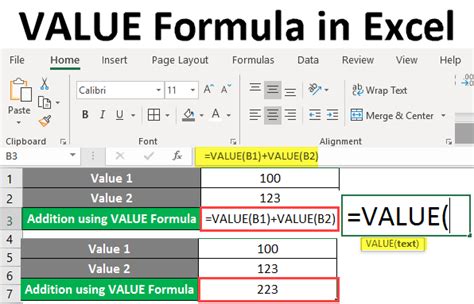 Excel Cell Value Formula