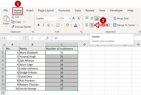 Excel Centering Options 1