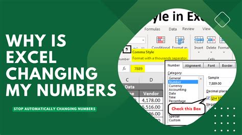 Excel changing numbers