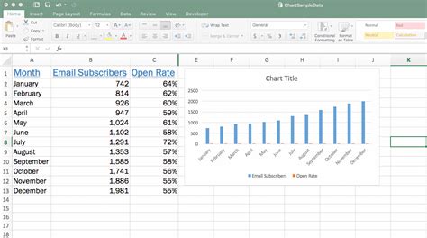 Selecting a range of cells for charts