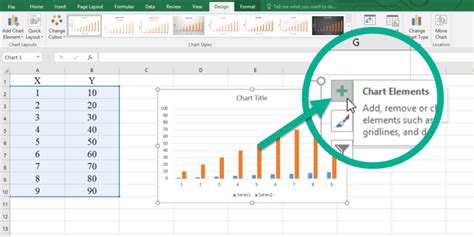 Excel Chart Elements Button