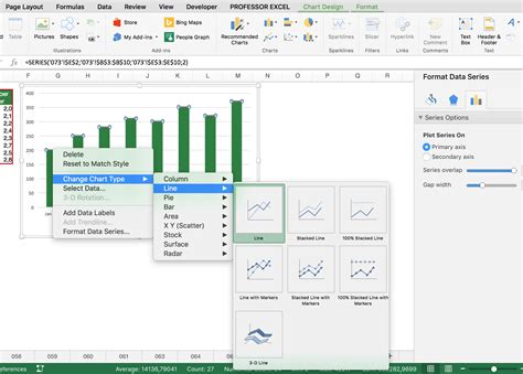 Create a chart in Excel on a Mac