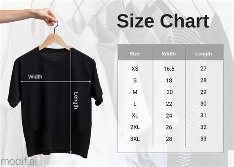 Excel Chart for T-Shirt Sizes