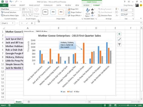 Excel Chart Textbox Formats Example